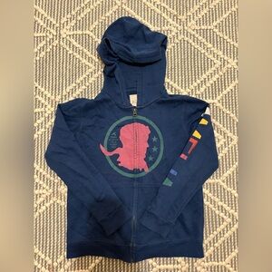 Peek Kids Amelia Earhart Navy Blue Graphic Hoodie 8y HTF